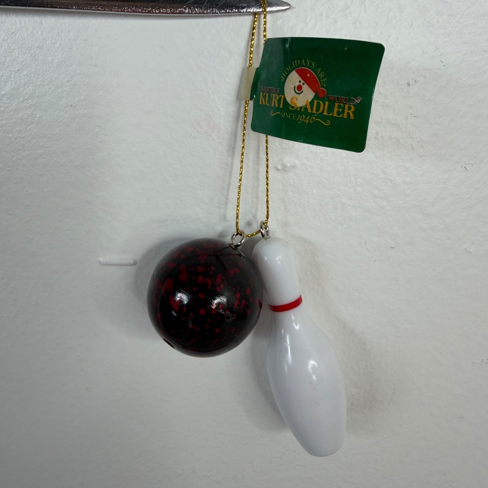 Kurt Adler Bowling Ornament Bowling Ball and Pin NEW Christmas 2.5" - Picture 3 of 6